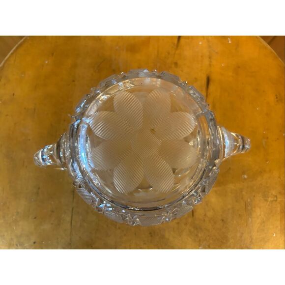 American Brilliant Period ABP Cut Crystal Flower Scalloped Sugar Bowl (5352) - Picture 6 of 10
